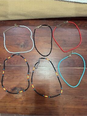 Beaded Choker Necklace Set - Mixed Colors